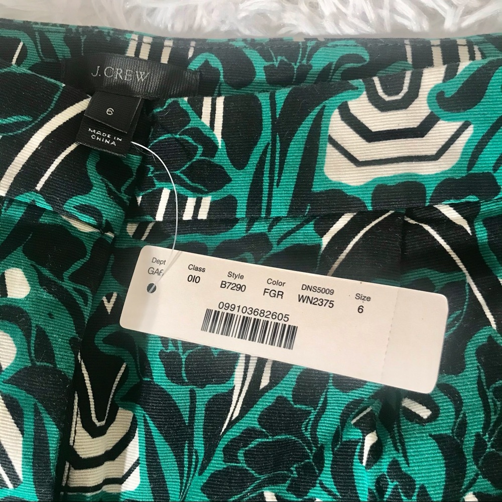 J. Crew Green High-Waist Piped Pattern Shorts Sz 6 - Picture 3 of 9